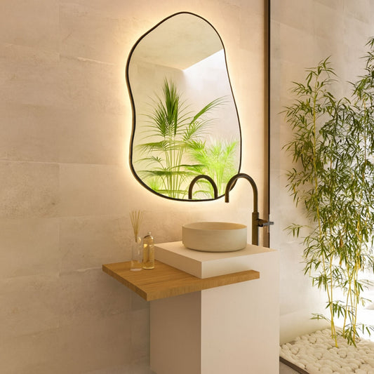 Sienna Asymmetrical Mirror - Handmade Irregular Wall Mirror with LED
