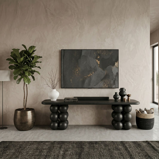 PICASSO TV Stand, Wabi Sabi Media Unit, Mid-Century Modern Console Table, Handcrafted Wooden Stand