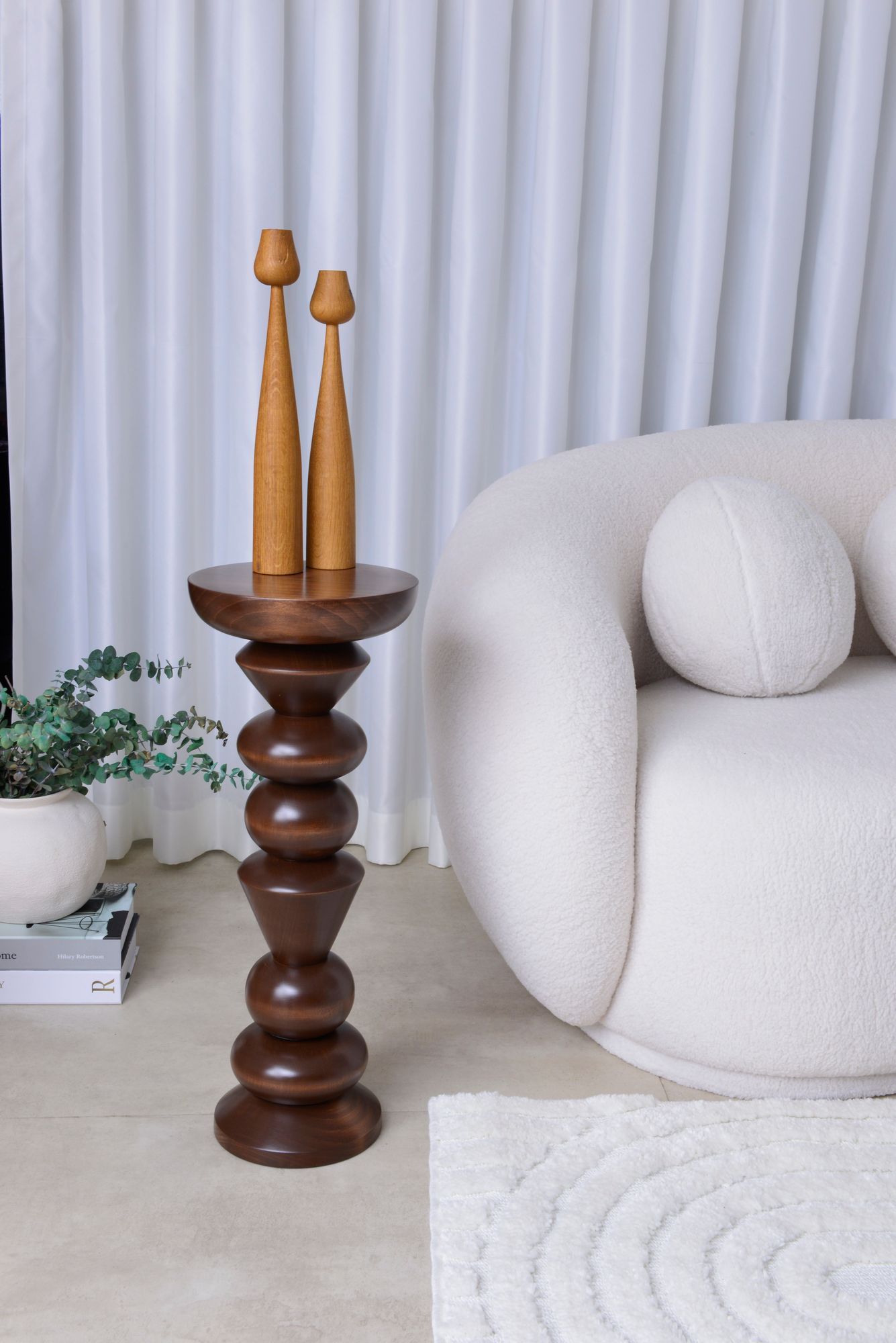 Aguero Design End Table, Side Table, Cocktail Table, Dark Walnut
