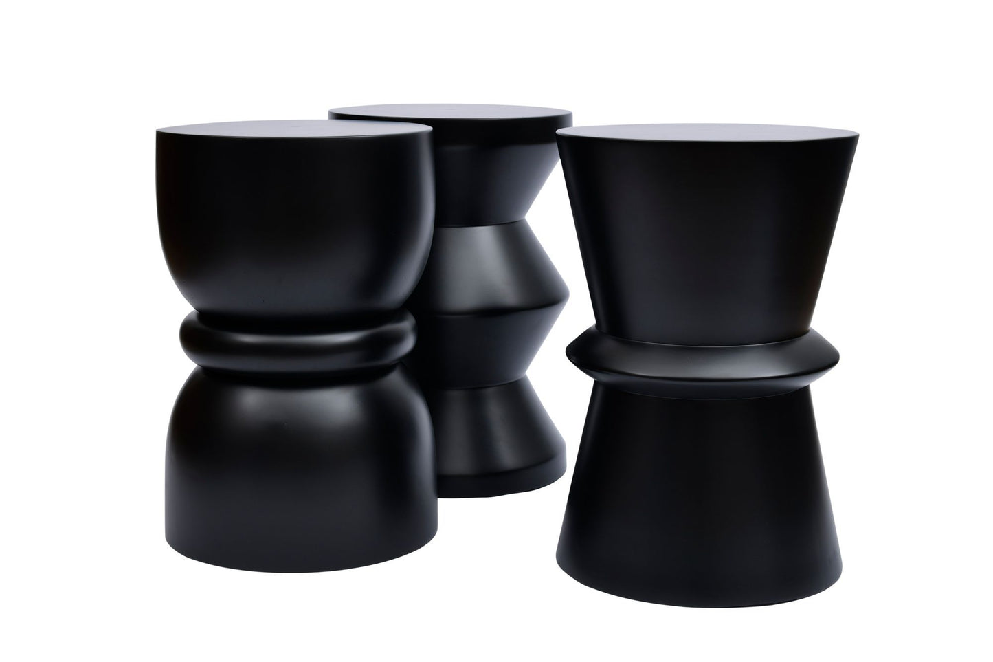 Natural Wood Ottoman Side Table