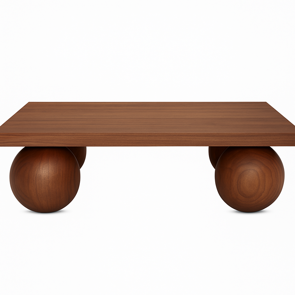 Wooden Ball Square Coffee Table