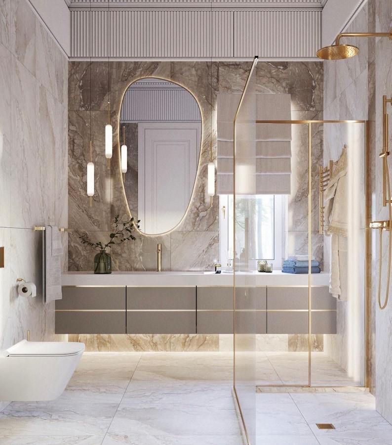 Loodo Asymmetrical Bathroom and Bedroom Wall LED Mirror