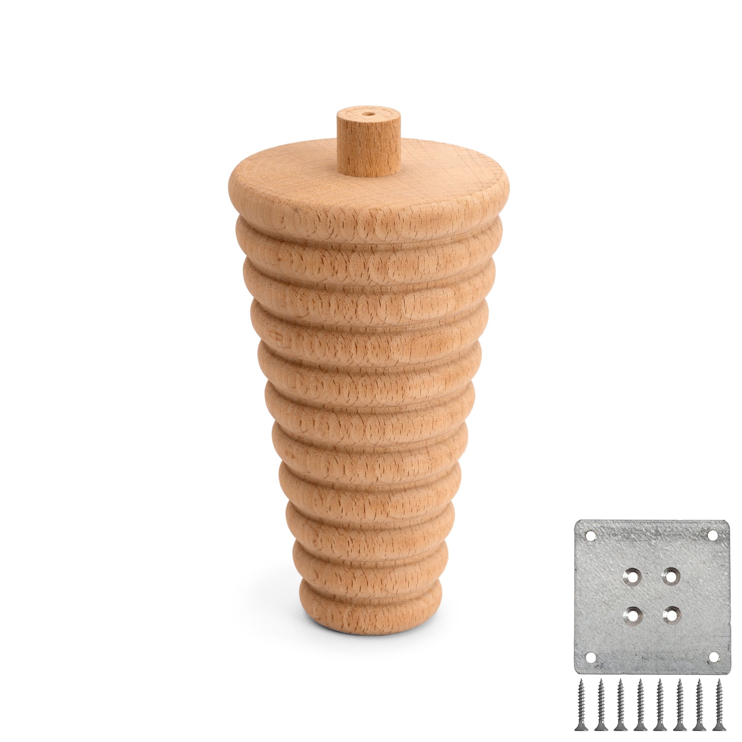 Conic wooden furniture leg, Sofa,Cabinet, Bed Wooden Leg - Set of 4