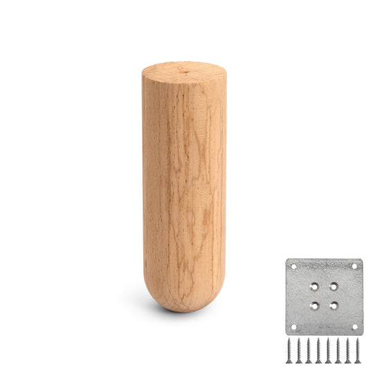 Cylinder wooden furniture leg, Sofa,Cabinet, Bed Wooden Leg - Set of 4