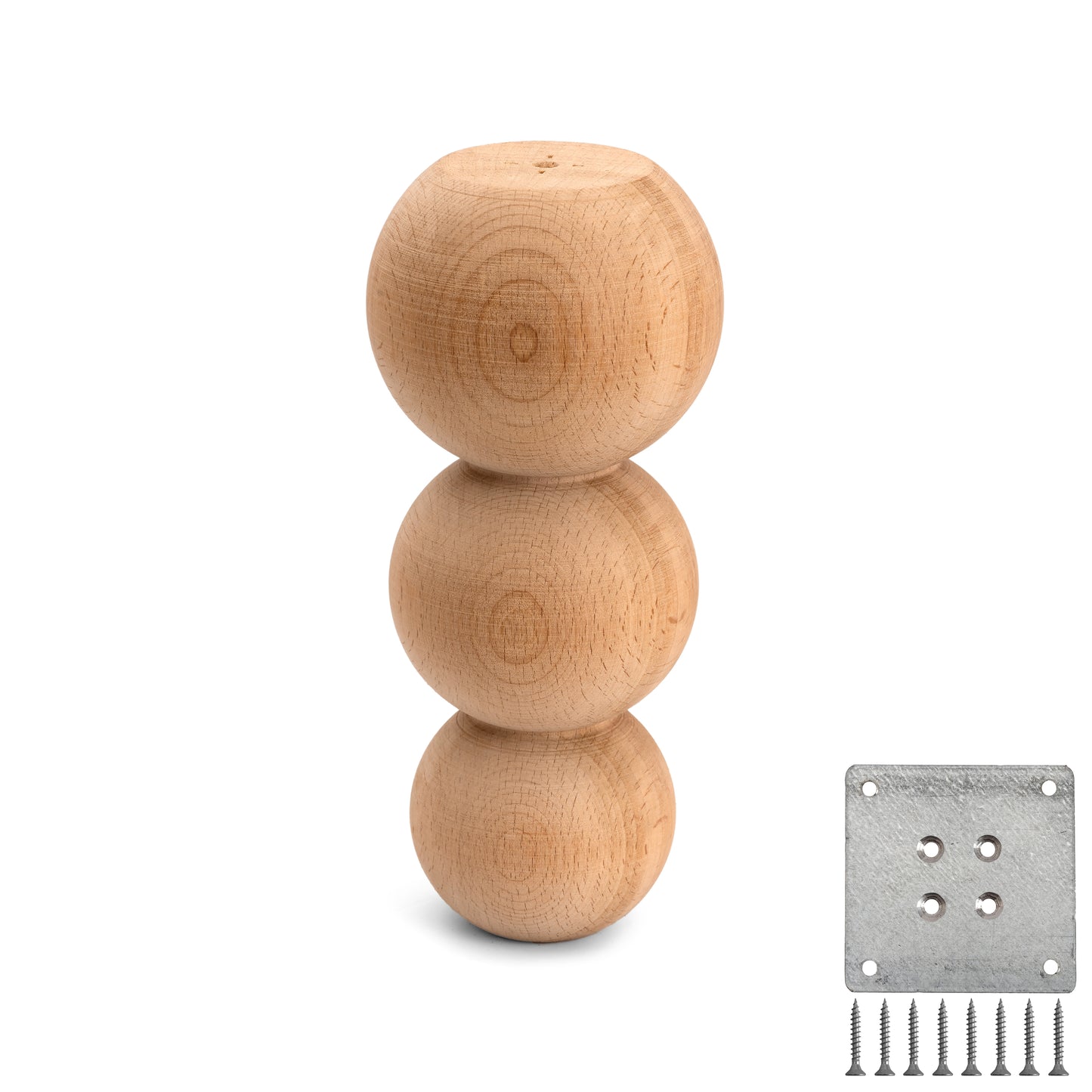 Ball wooden furniture leg, Sofa,Cabinet, Bed Wooden Leg - Set of 4