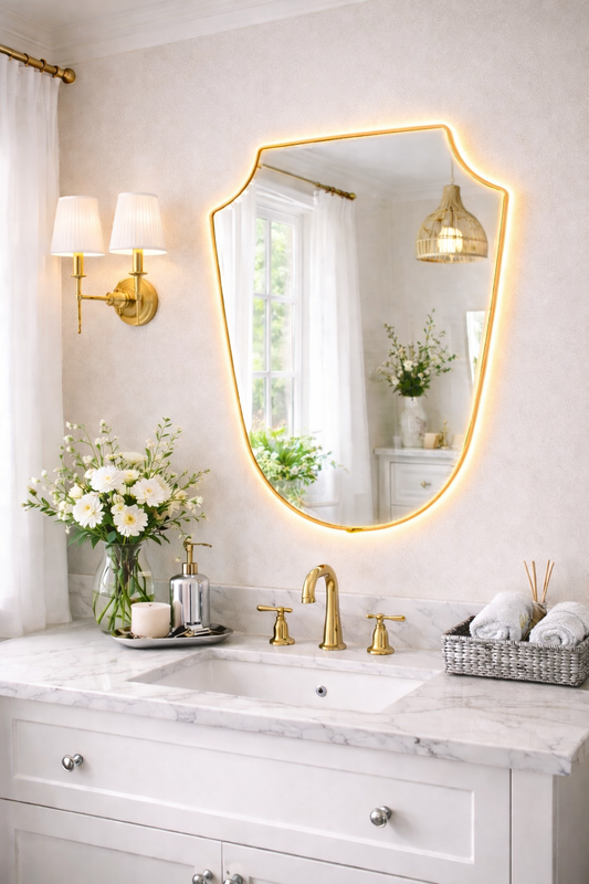 Polo Irregular Mirror Italian style Led Vanity Mirror
