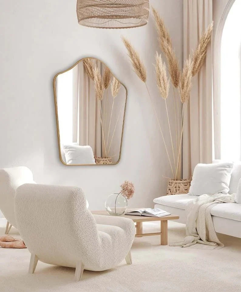 Asymmetrical J Mirror Irregular Sink Led Mirror