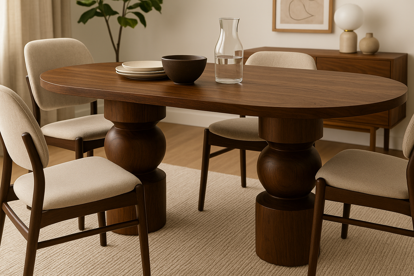 Orb Dining Table, Walnut