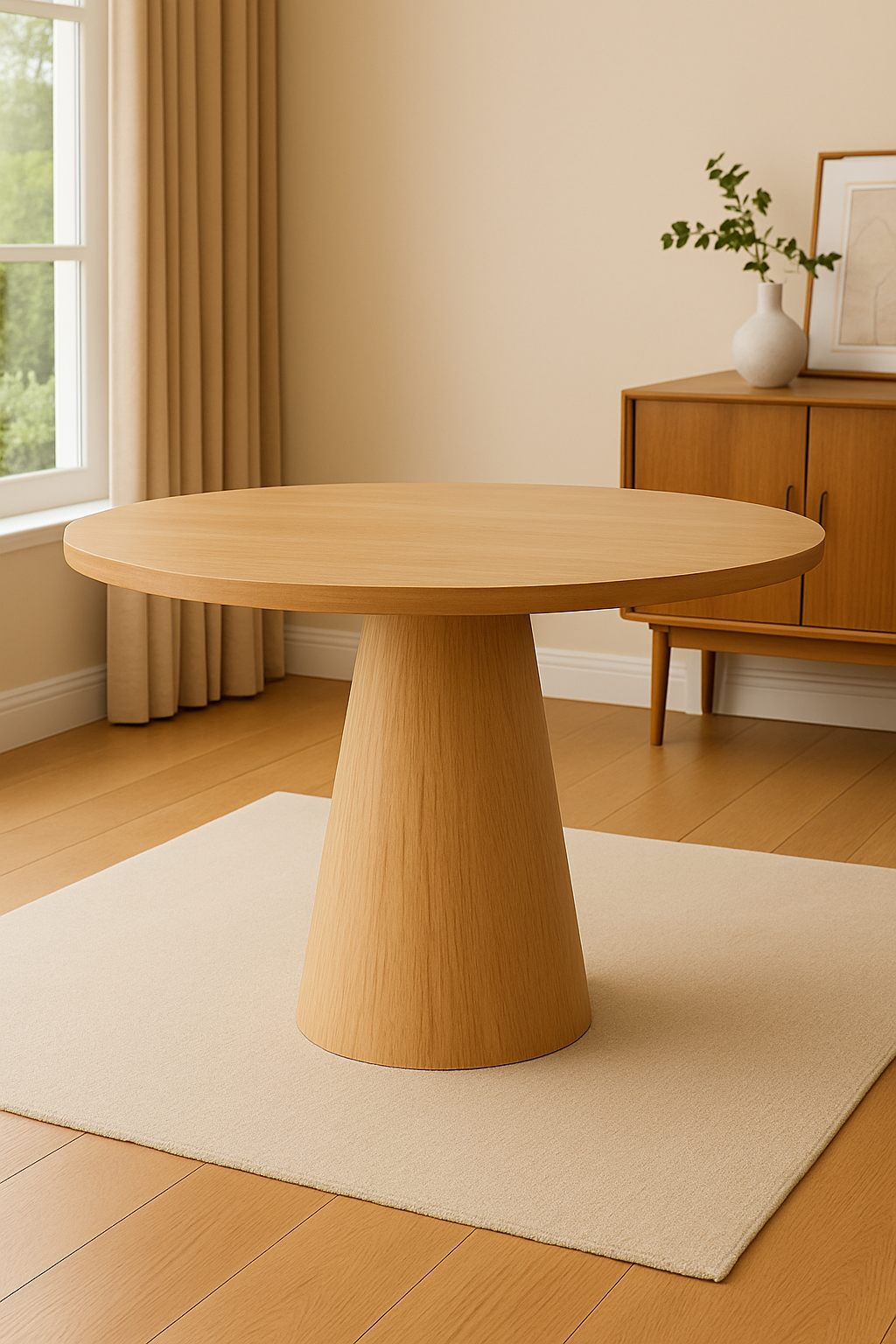 Barrel Light Oak Dining Table