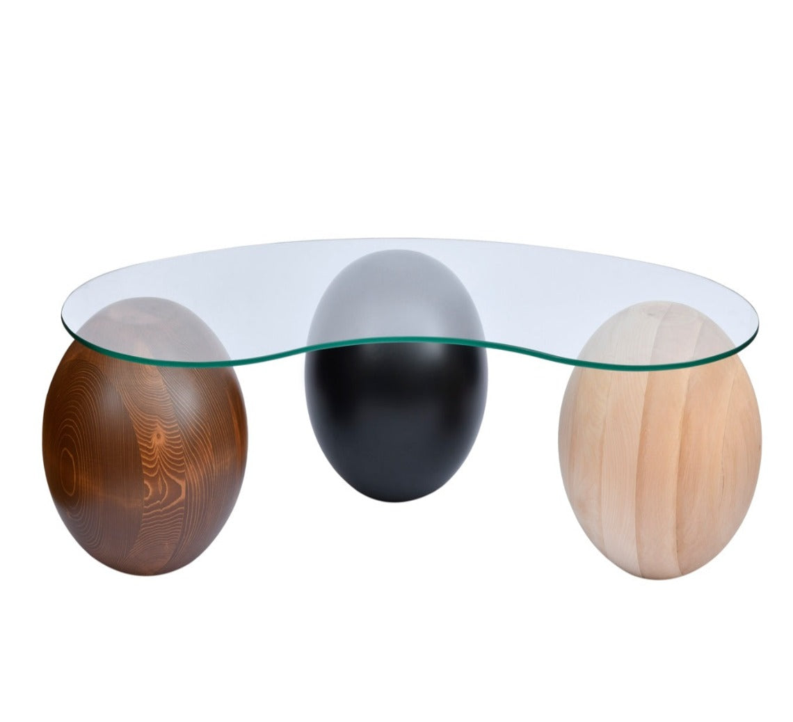 Mesa de centro con bolas de madera, bolas de madera de colores, mesa central, bolas de madera, hogar único