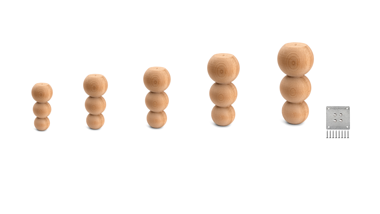Ball wooden furniture leg, Sofa,Cabinet, Bed Wooden Leg - Set of 4