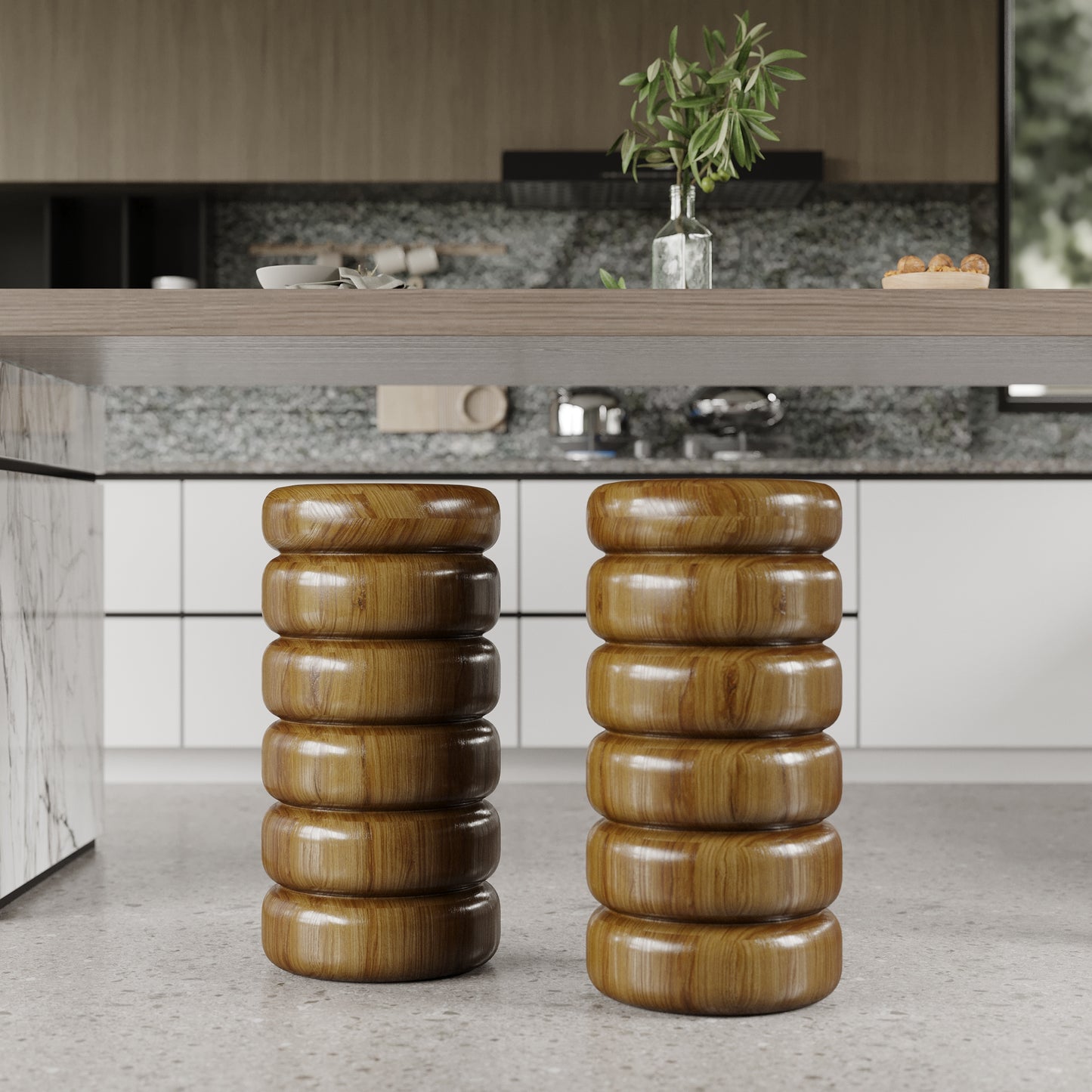Taburete de cocina, Taburete de bar de madera, Taburete alto de madera, Taburete alto, Taburete de pie, Taburete de diseño