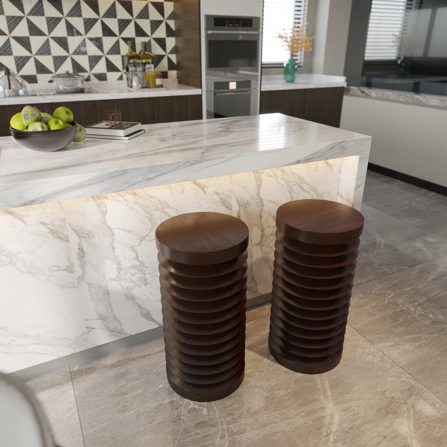 Taburete de bar de madera, taburete alto de madera, taburete de cocina, taburete alto, taburete de pie, taburete de diseño