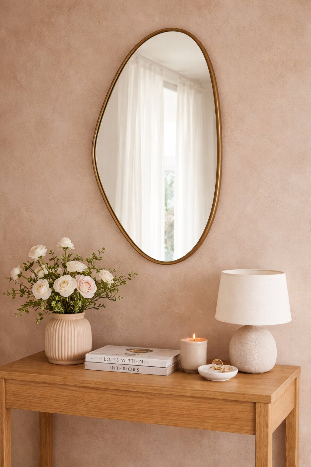 Taksim Soft Pebble Bathroom Mirror - Organic Asymmetrical Wall Mirror | Alpken