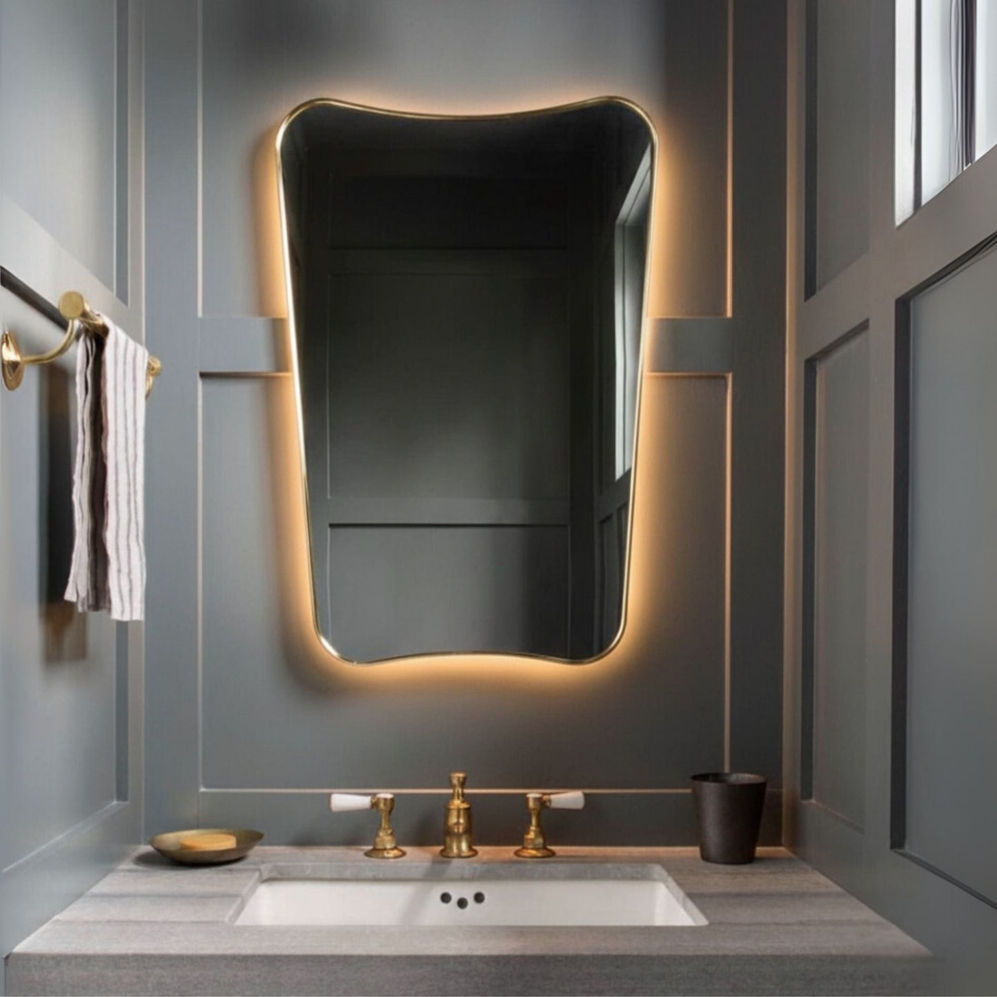 H Irregular Mirror Italian Style Asymmetrical Mirror