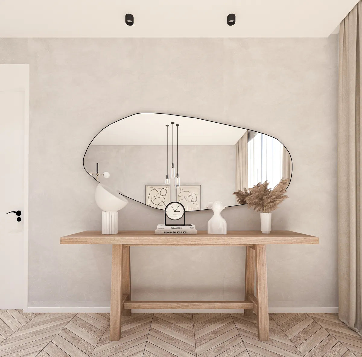 Biga Asymmetrical Mirror Irregular Bathroom Wall Mirror