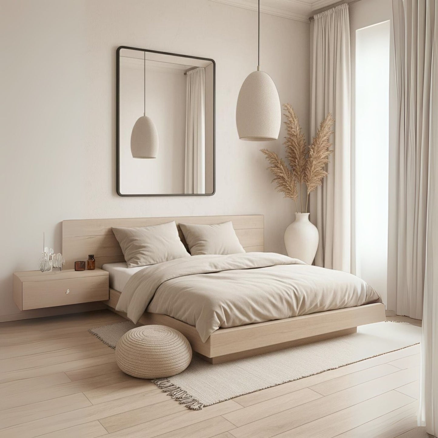 Rectangle Soft Detailed Wall Mirror - Elegant Decorative Mirror | Alpken