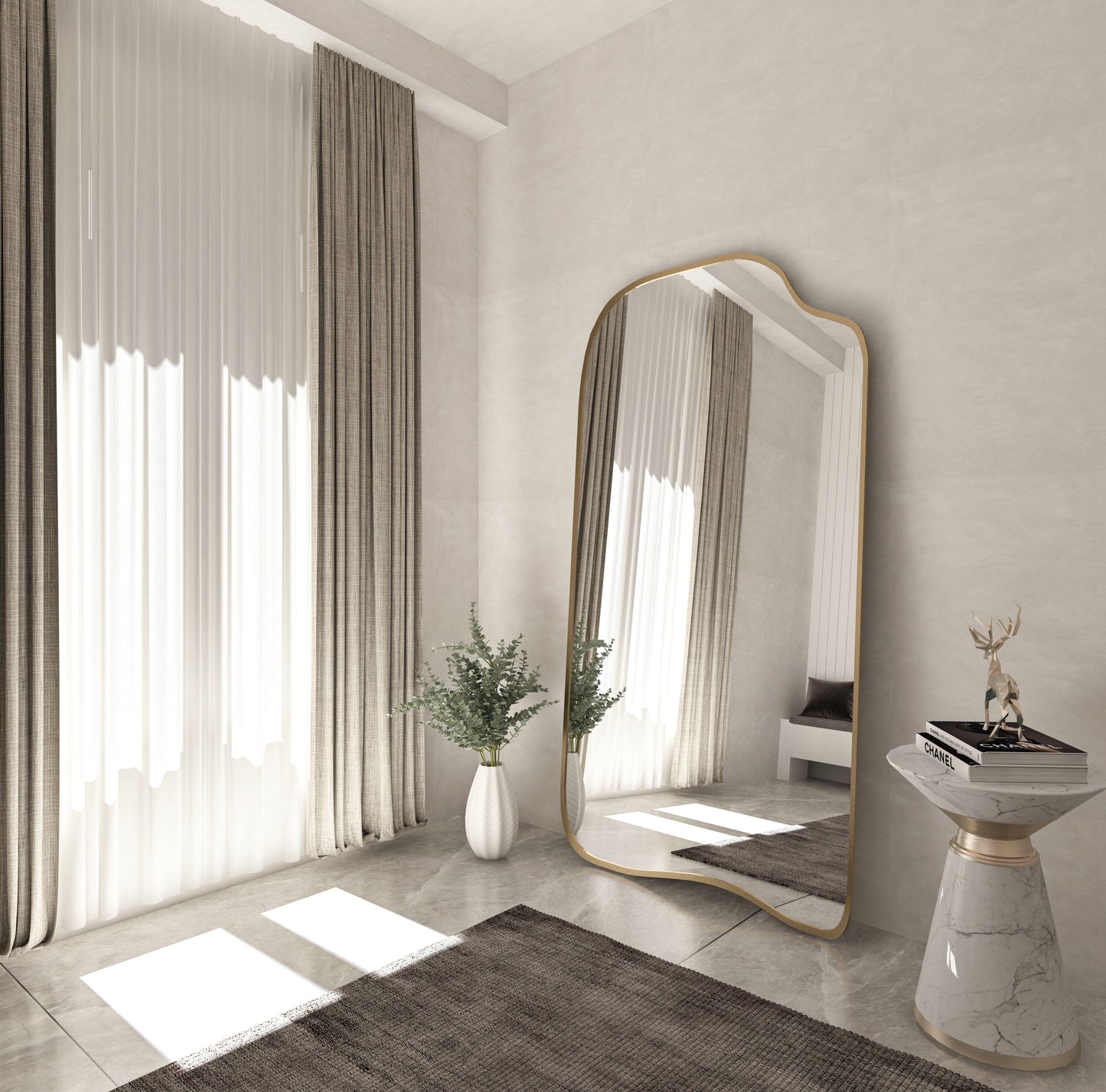 Asymmetrical Full Length Mirror Tall Body Mirror