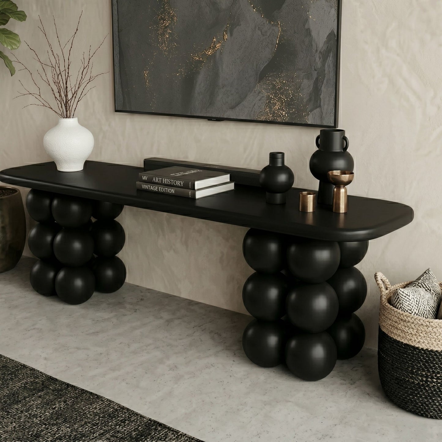 PICASSO TV Stand, Wabi Sabi Media Unit, Mid-Century Modern Console Table, Handcrafted Wooden Stand