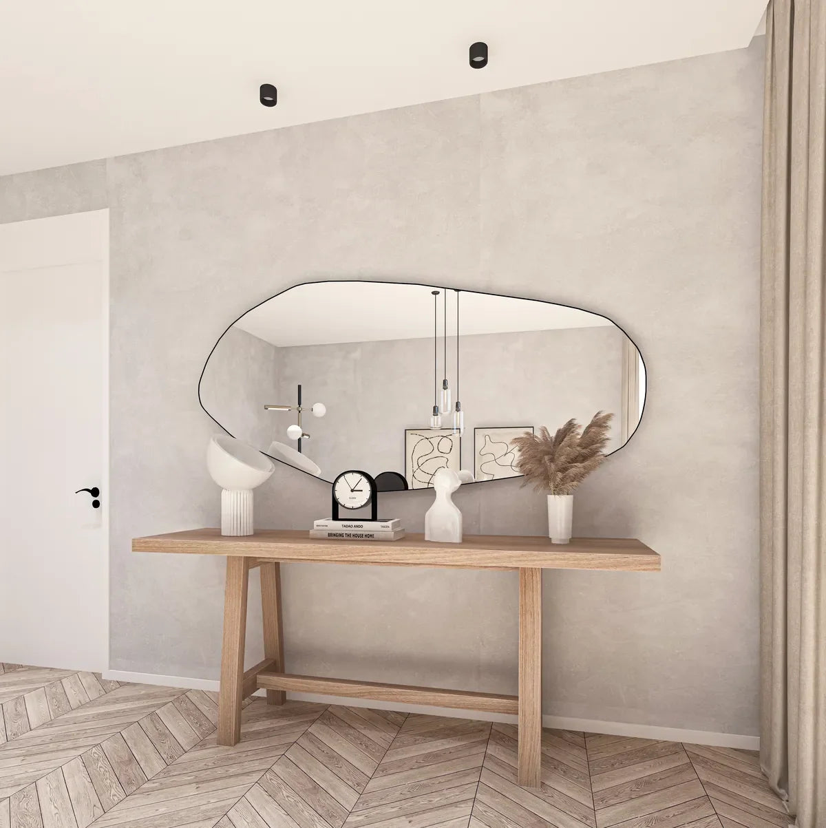 Biga Asymmetrical Mirror Irregular Bathroom Wall Mirror