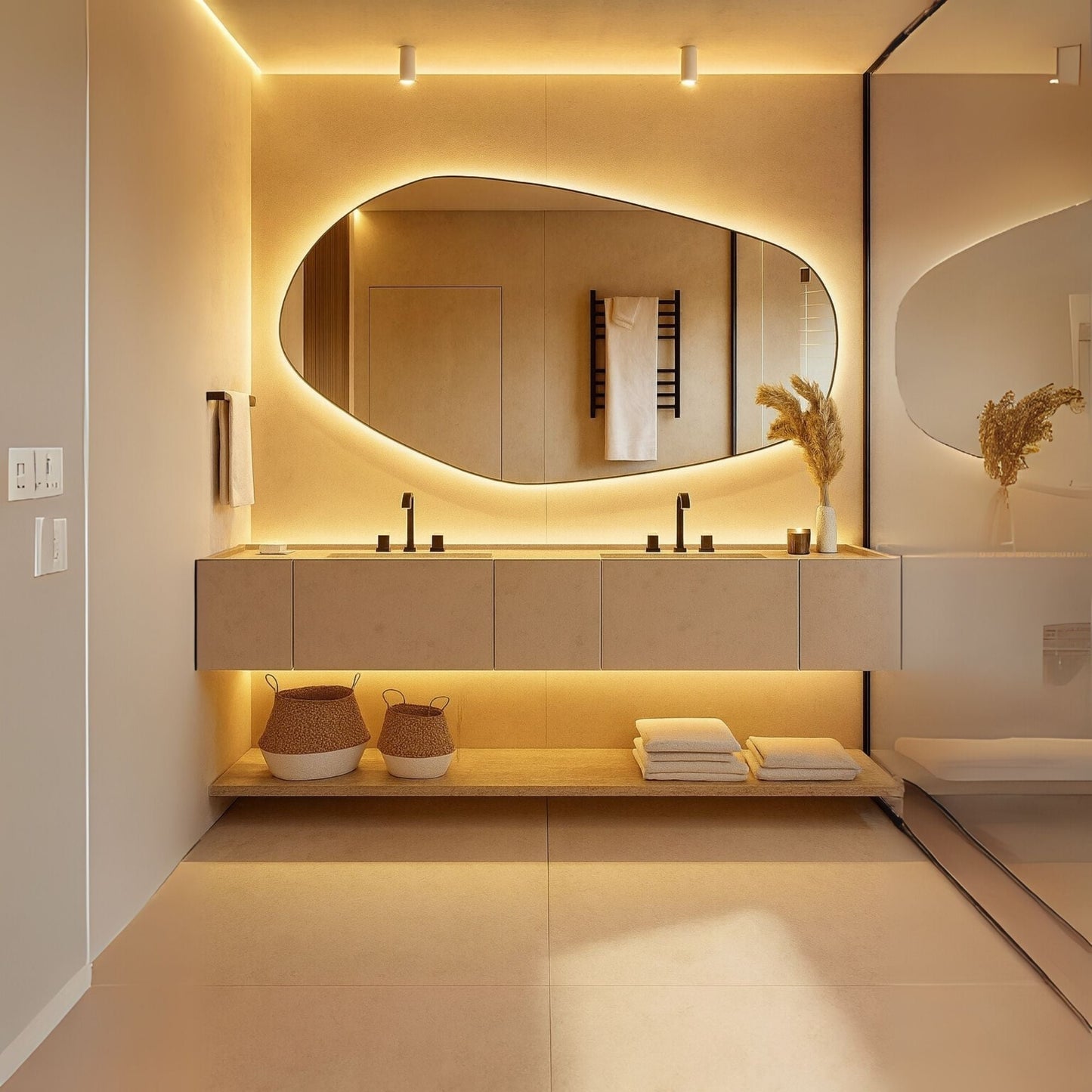 Biga Asymmetrical Mirror Irregular Bathroom Wall Mirror