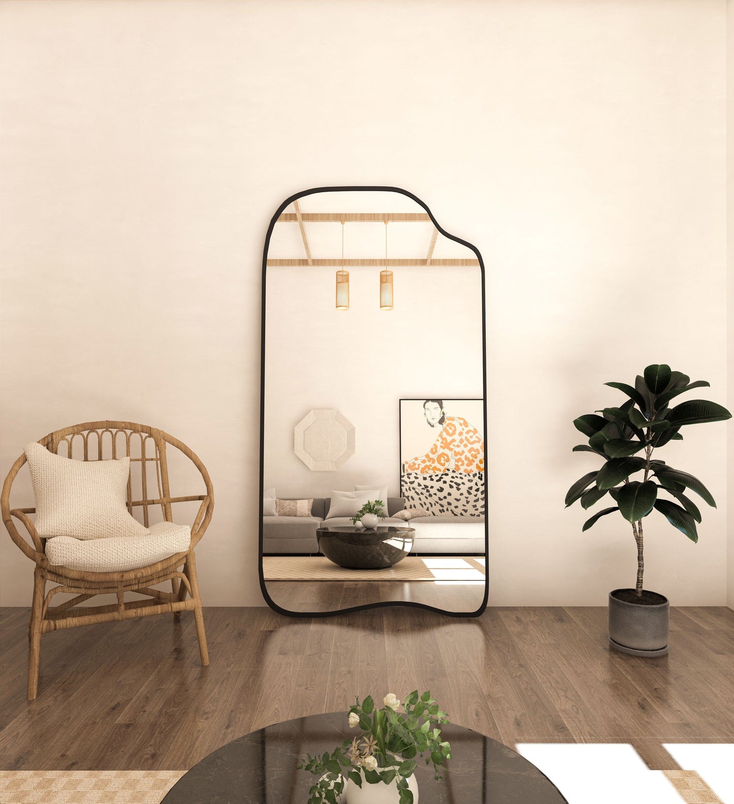 Asymmetrical Full Length Mirror Tall Body Mirror