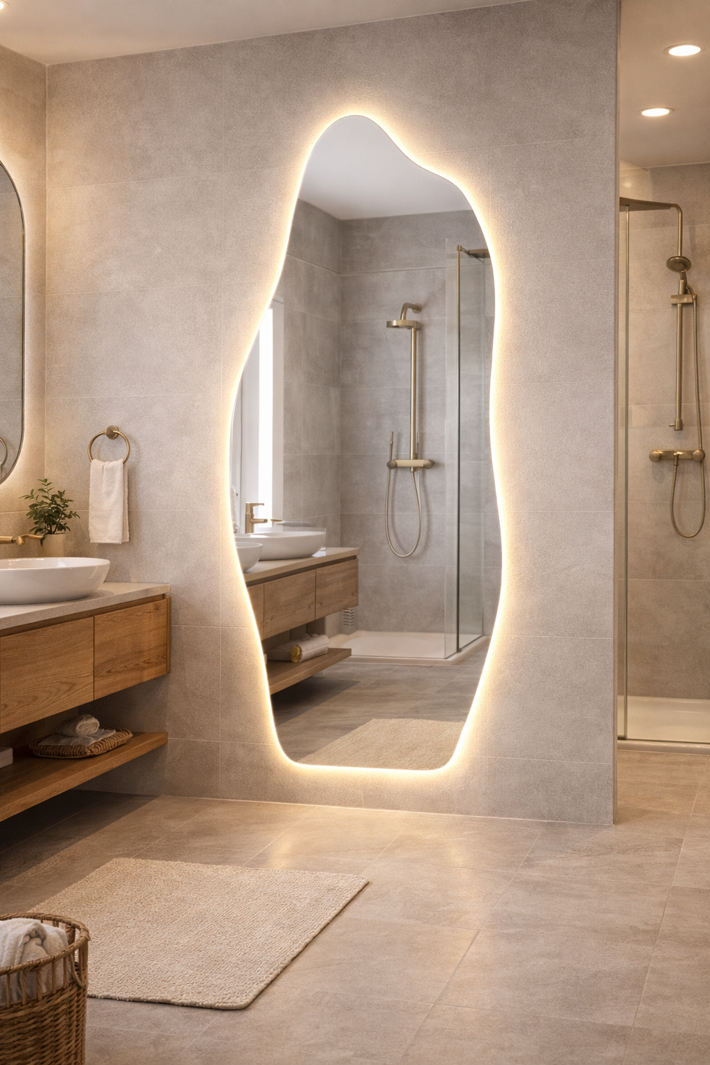 Sapphire Irregular Mirror - Elegant Asymmetrical Wall Mirror | Alpken