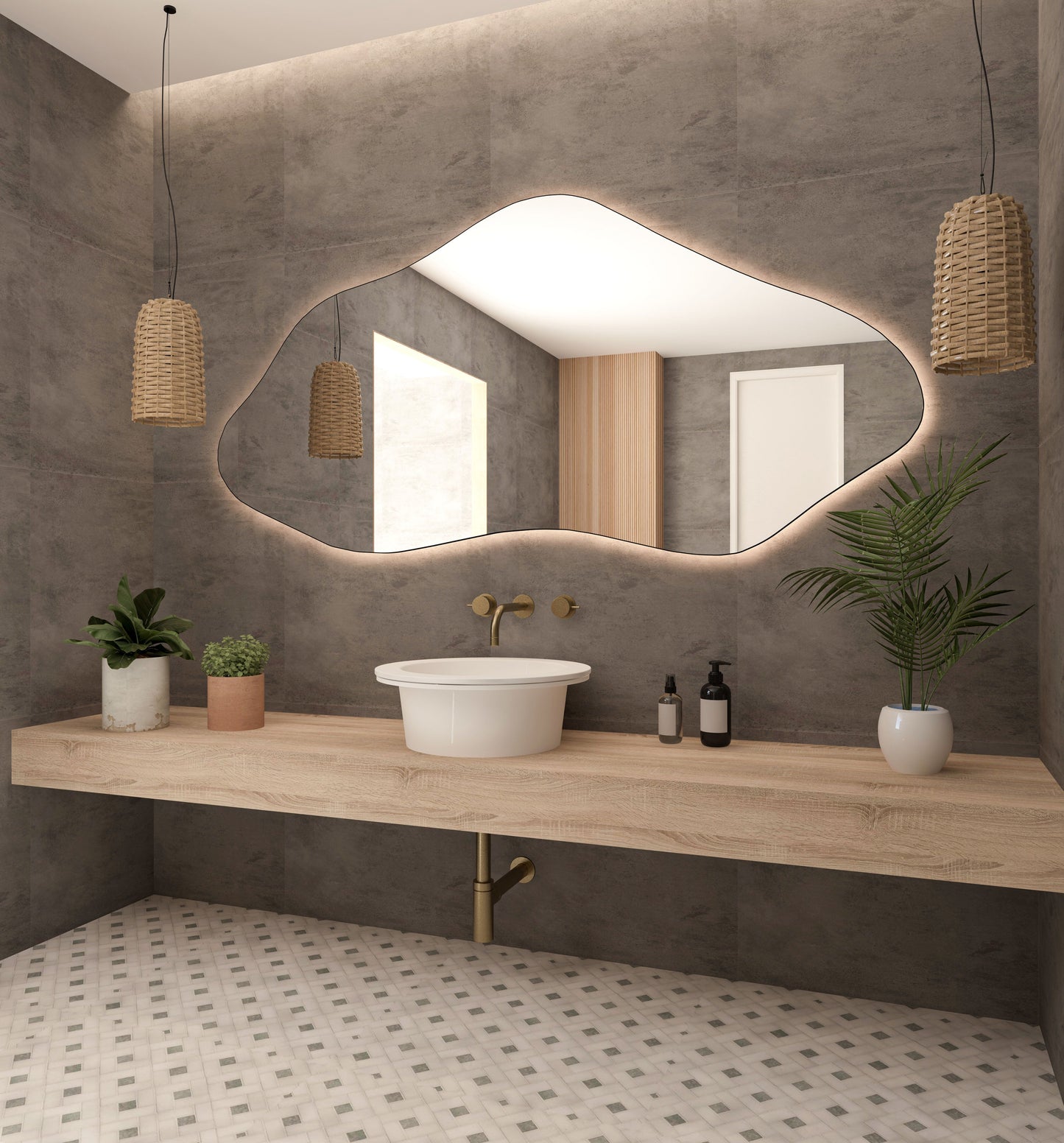 Bilbao Bathroom Mirror - Asymmetrical Irregular Wall Mirror