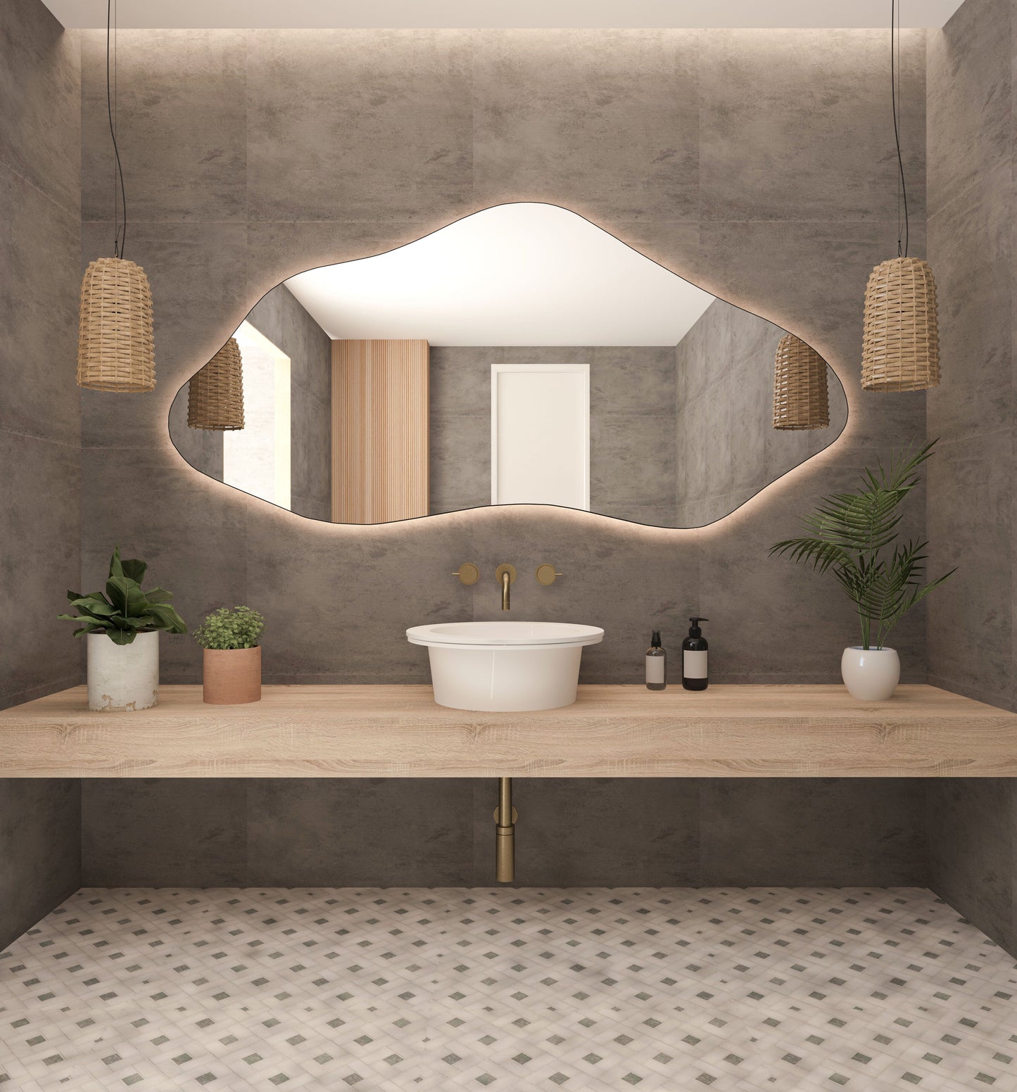 Bilbao Bathroom Mirror - Asymmetrical Irregular Wall Mirror