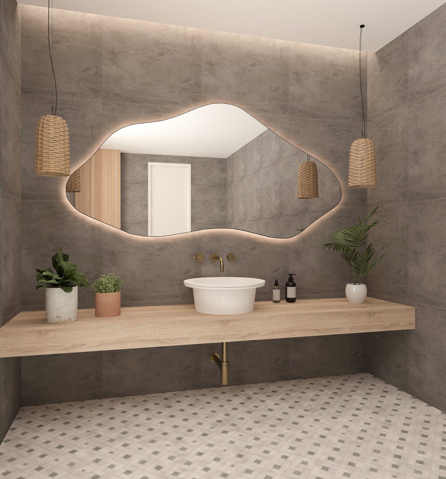 Bilbao Bathroom Mirror - Asymmetrical Irregular Wall Mirror