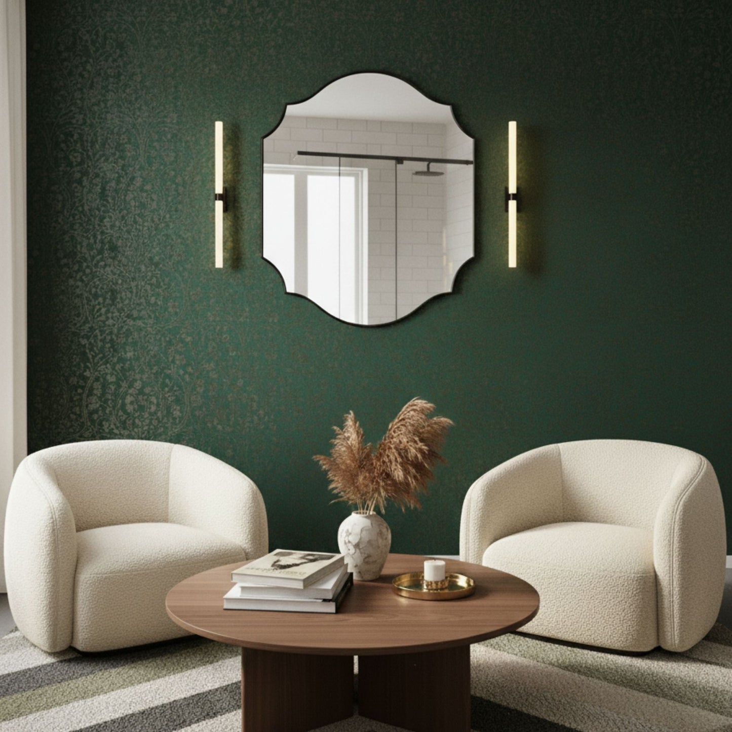 Lefke Asymmetrical Mirror - Handmade Irregular Wall Mirror