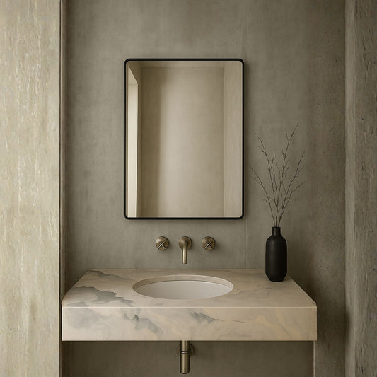 Rectangle Soft Detailed Wall Mirror - Elegant Decorative Mirror | Alpken