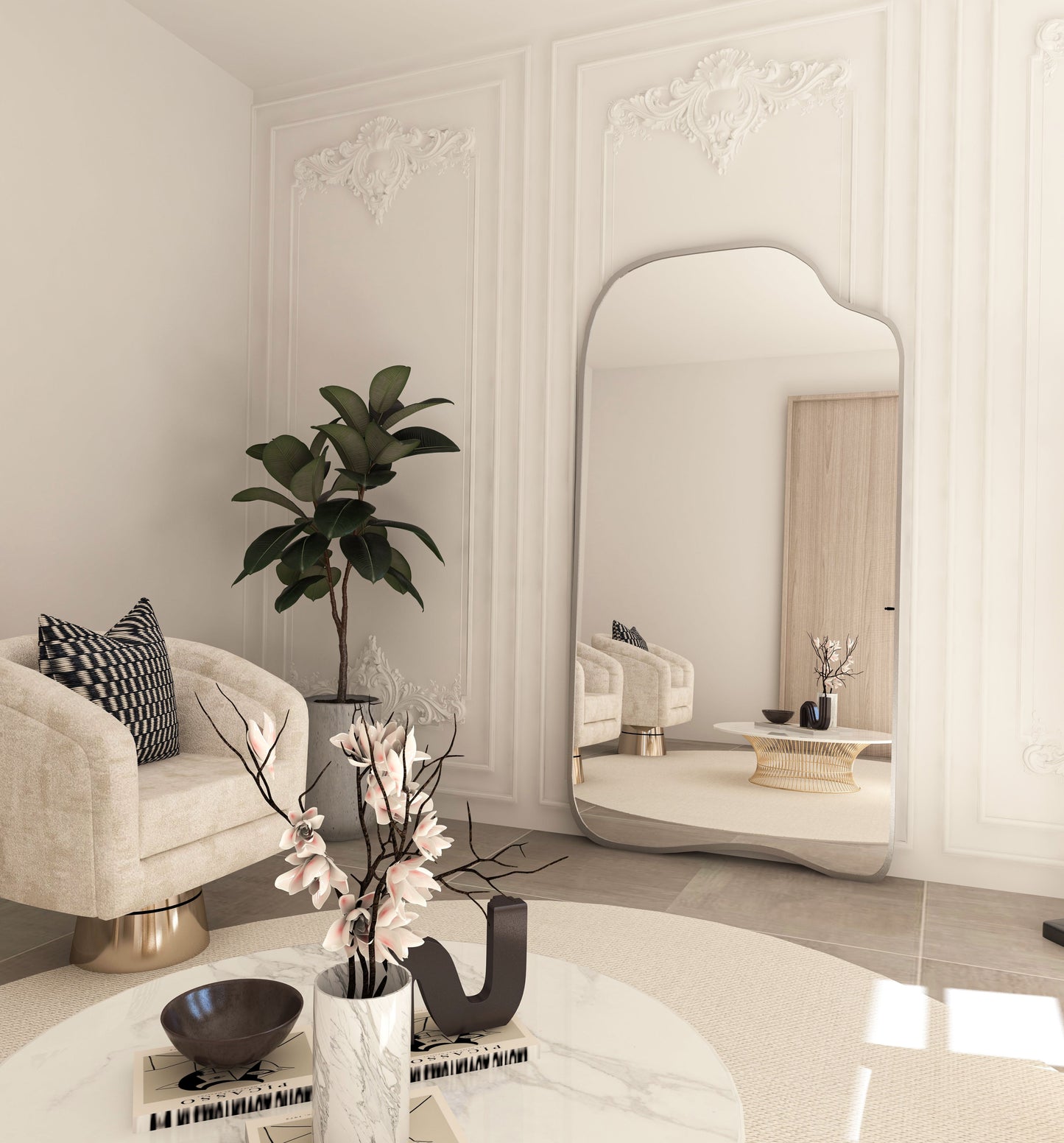 Asymmetrical Full Length Mirror Tall Body Mirror