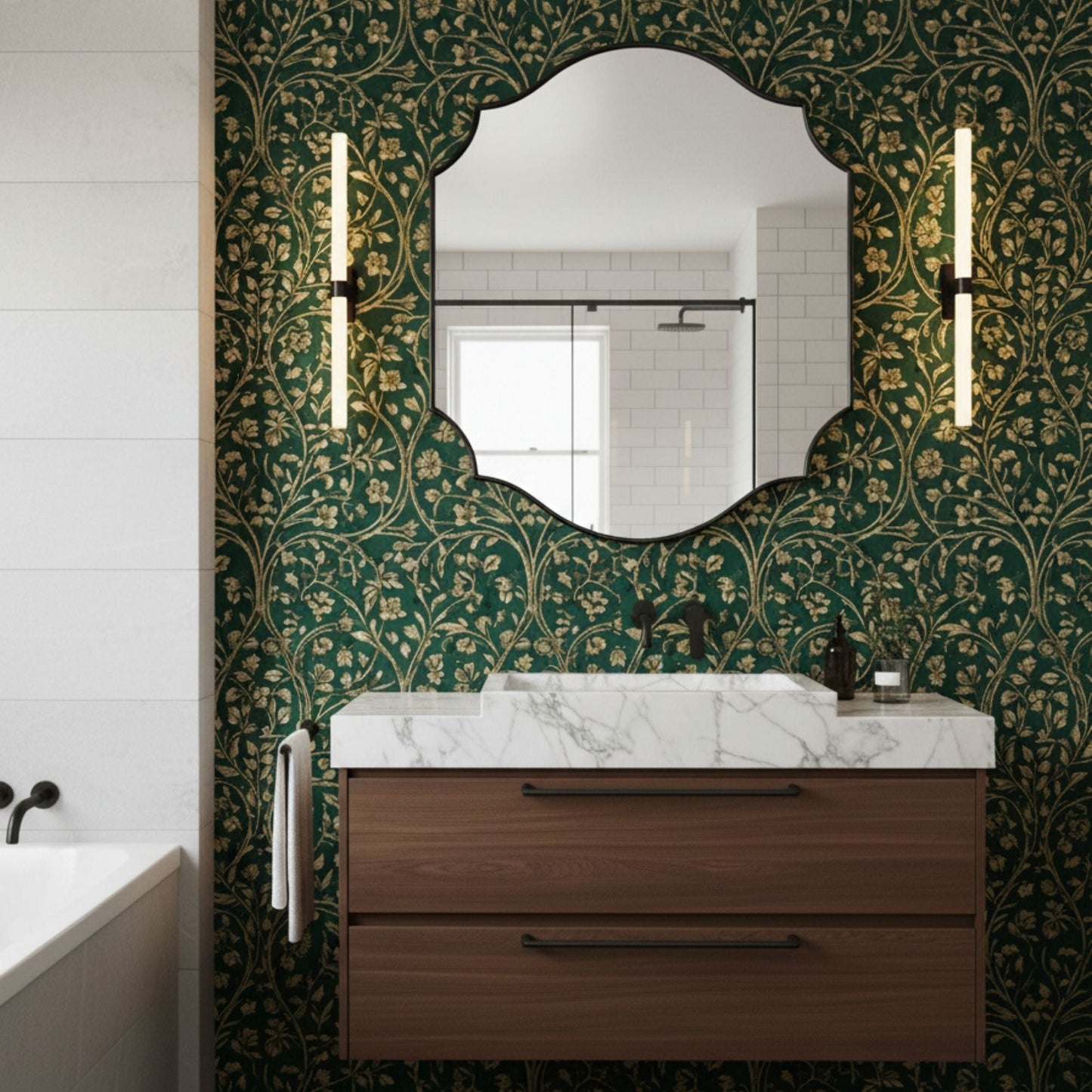 Lefke Asymmetrical Mirror - Handmade Irregular Wall Mirror