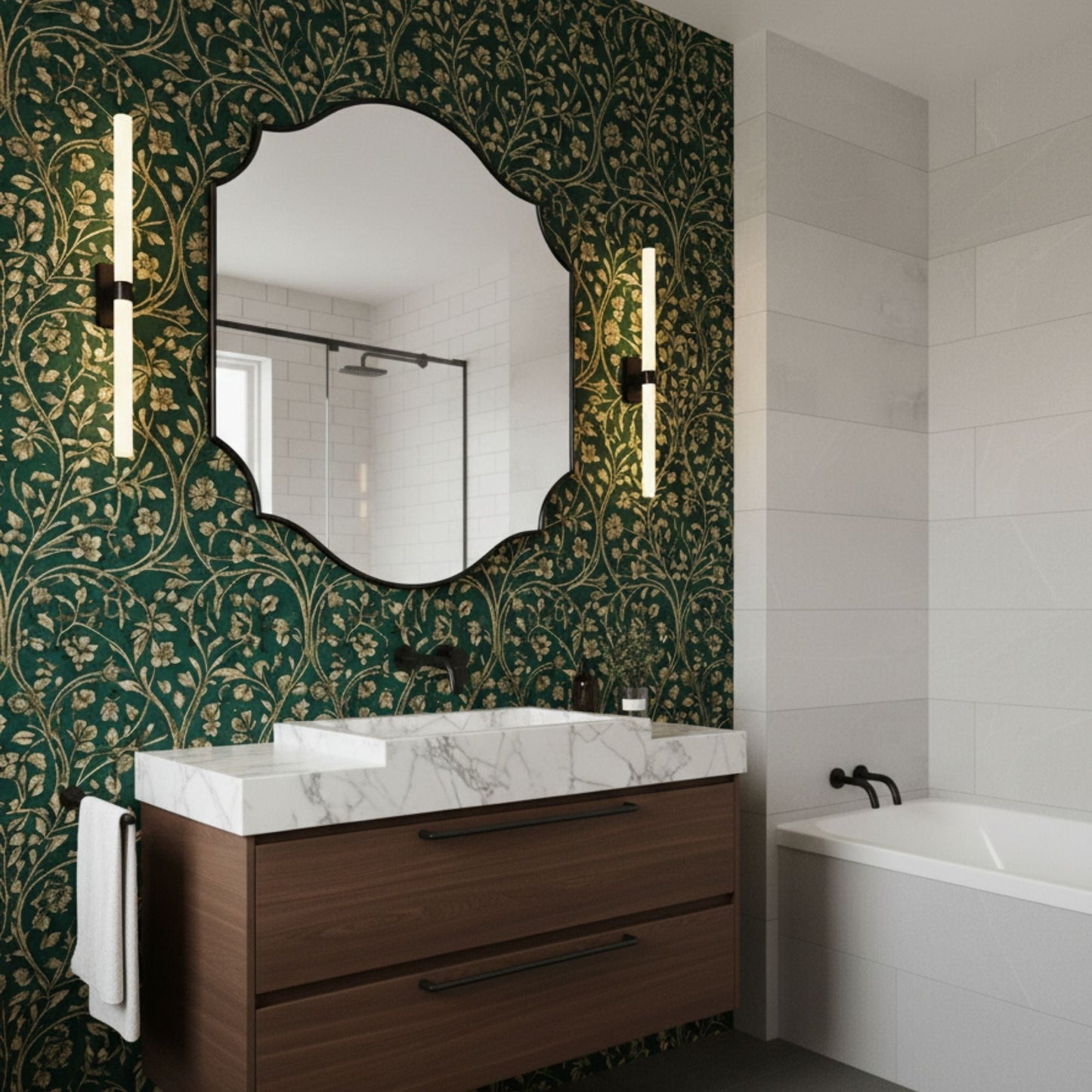 Lefke Asymmetrical Mirror - Handmade Irregular Wall Mirror