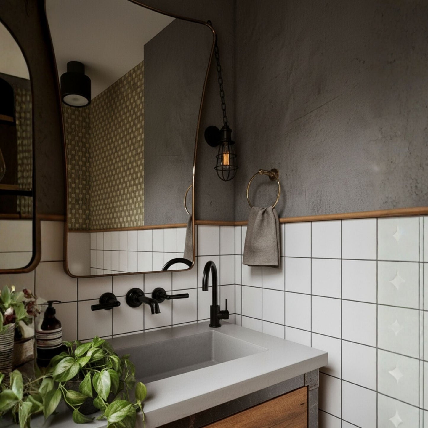Iskele Asymmetrical Decor Mirror - Handmade Irregular Wall Mirror | Alpken