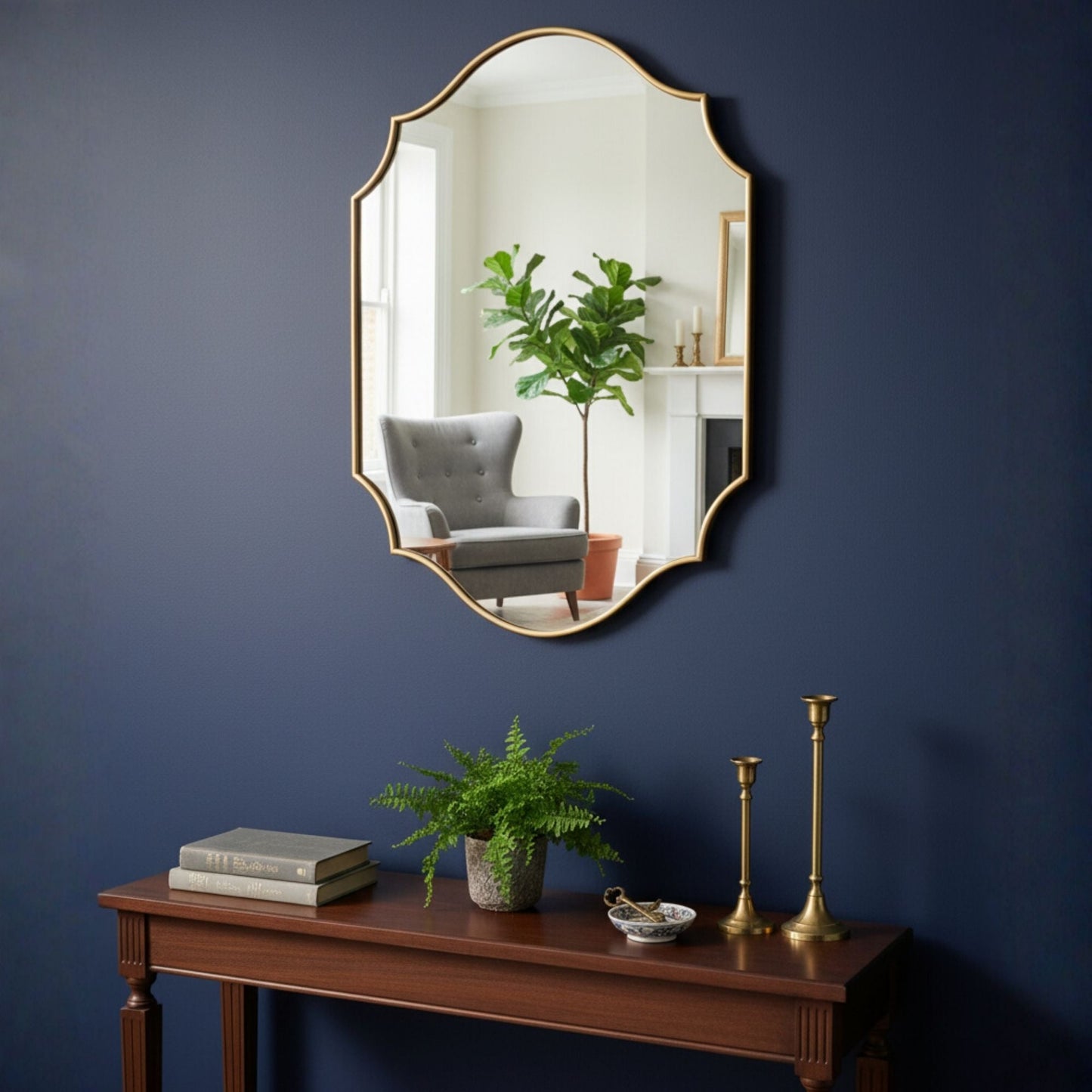 Lefke Asymmetrical Mirror - Handmade Irregular Wall Mirror