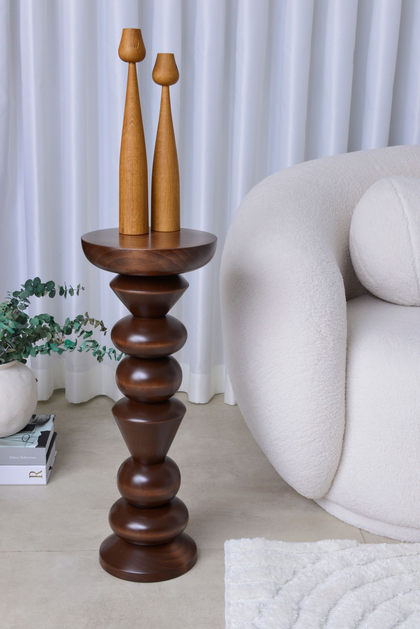 Aguero Design End Table, Side Table, Cocktail Table, Dark Walnut