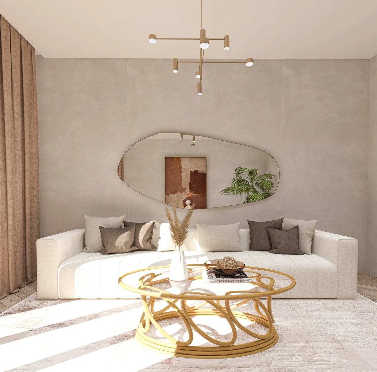 Biga Asymmetrical Mirror Irregular Bathroom Wall Mirror