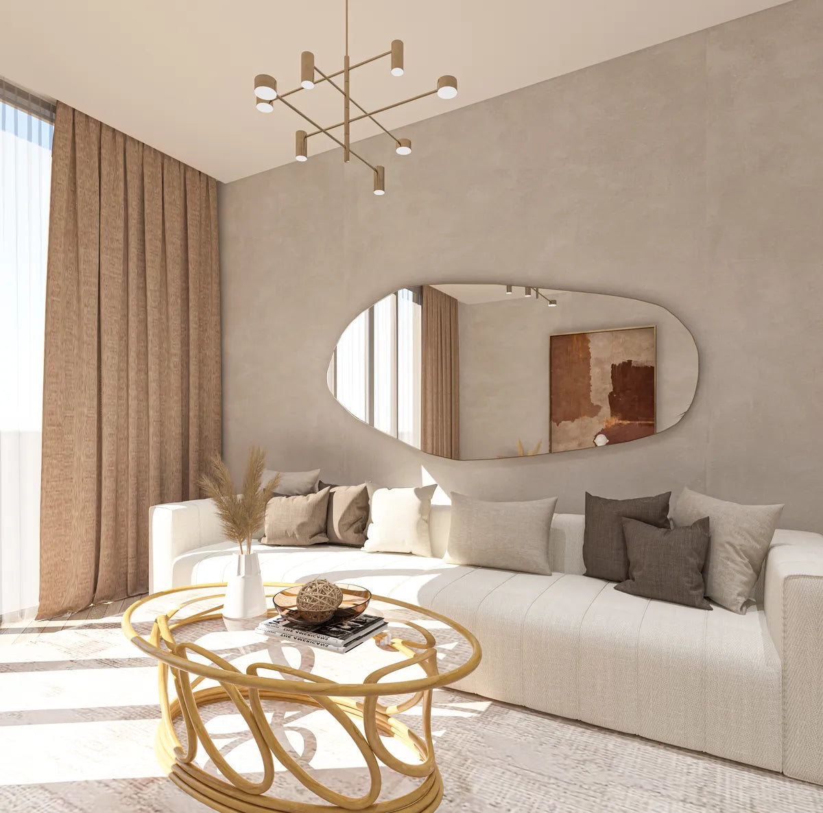 Biga Asymmetrical Mirror Irregular Bathroom Wall Mirror