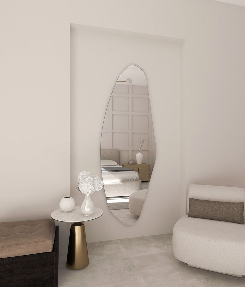 Ina Irregular Full Length Wall Mirror - Handmade Asymmetrical Mirror