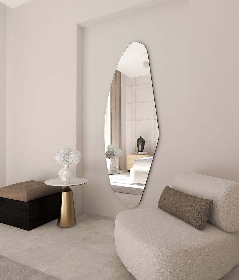 Ina Irregular Full Length Wall Mirror - Handmade Asymmetrical Mirror
