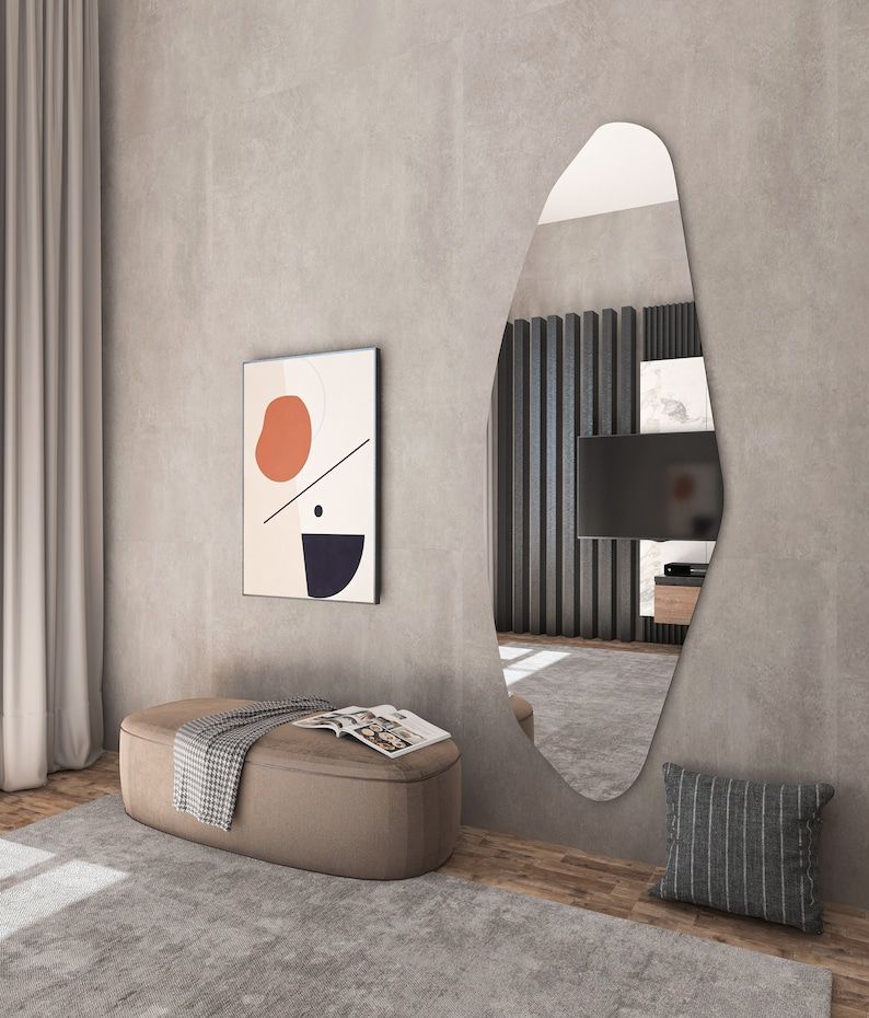 Ina Irregular Full Length Wall Mirror - Handmade Asymmetrical Mirror