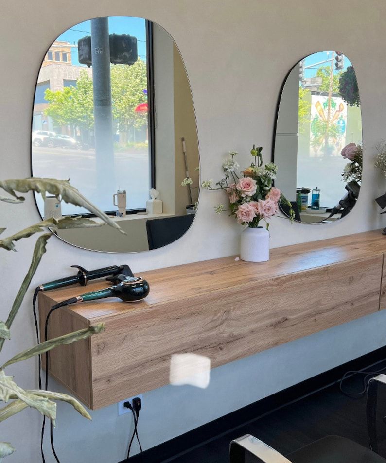 Wide Irregular Mirror - Handmade Asymmetrical Wall Mirror