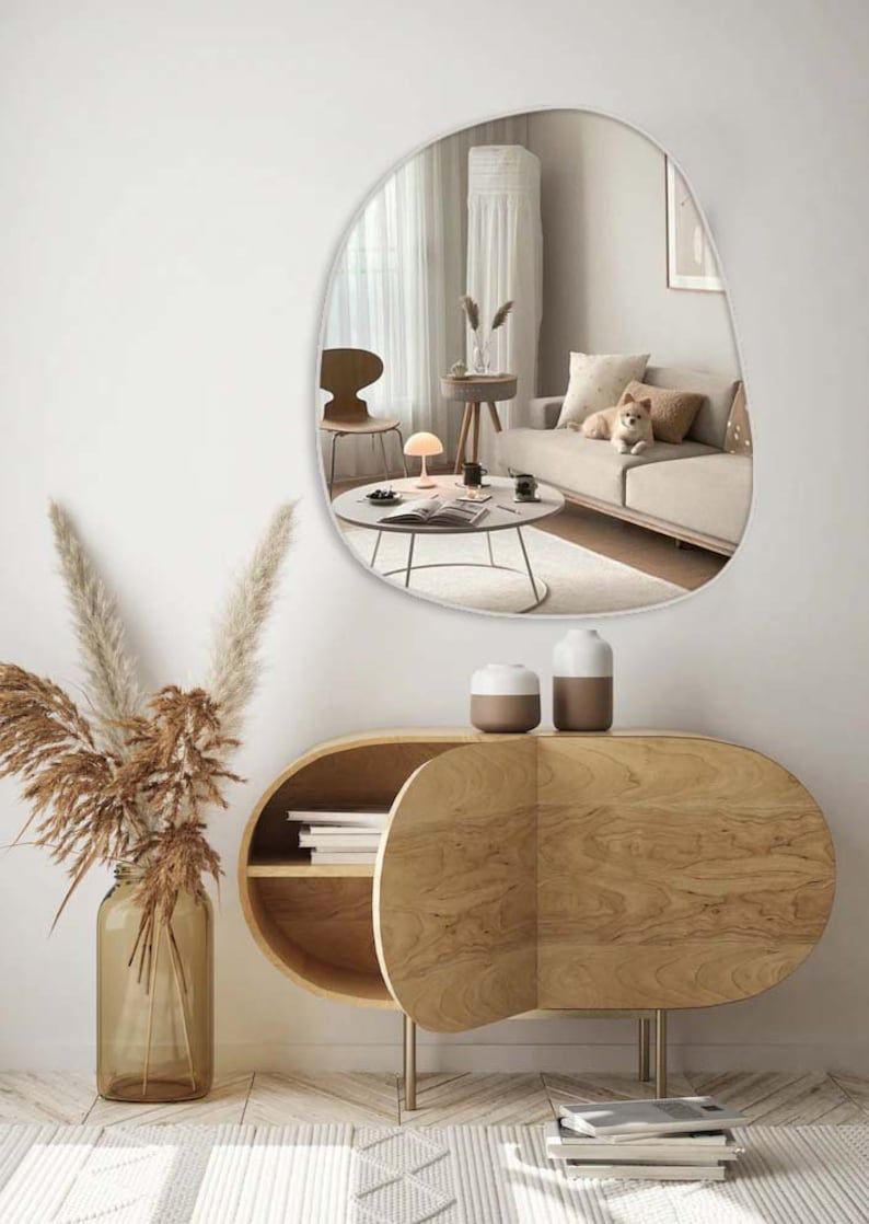 Wide Irregular Mirror - Handmade Asymmetrical Wall Mirror