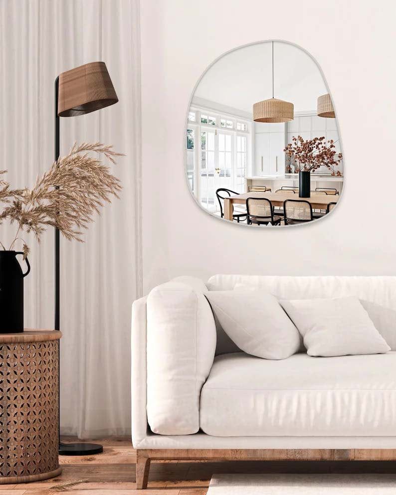 Wide Irregular Mirror - Handmade Asymmetrical Wall Mirror