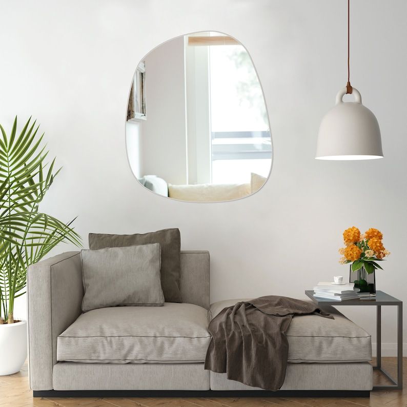 Wide Irregular Mirror - Handmade Asymmetrical Wall Mirror