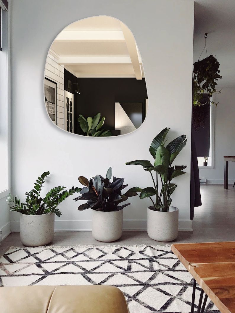 Wide Irregular Mirror - Handmade Asymmetrical Wall Mirror