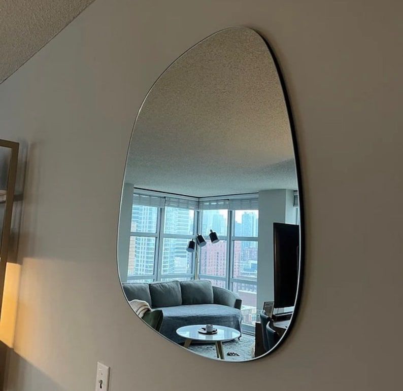 Wide Irregular Mirror - Handmade Asymmetrical Wall Mirror