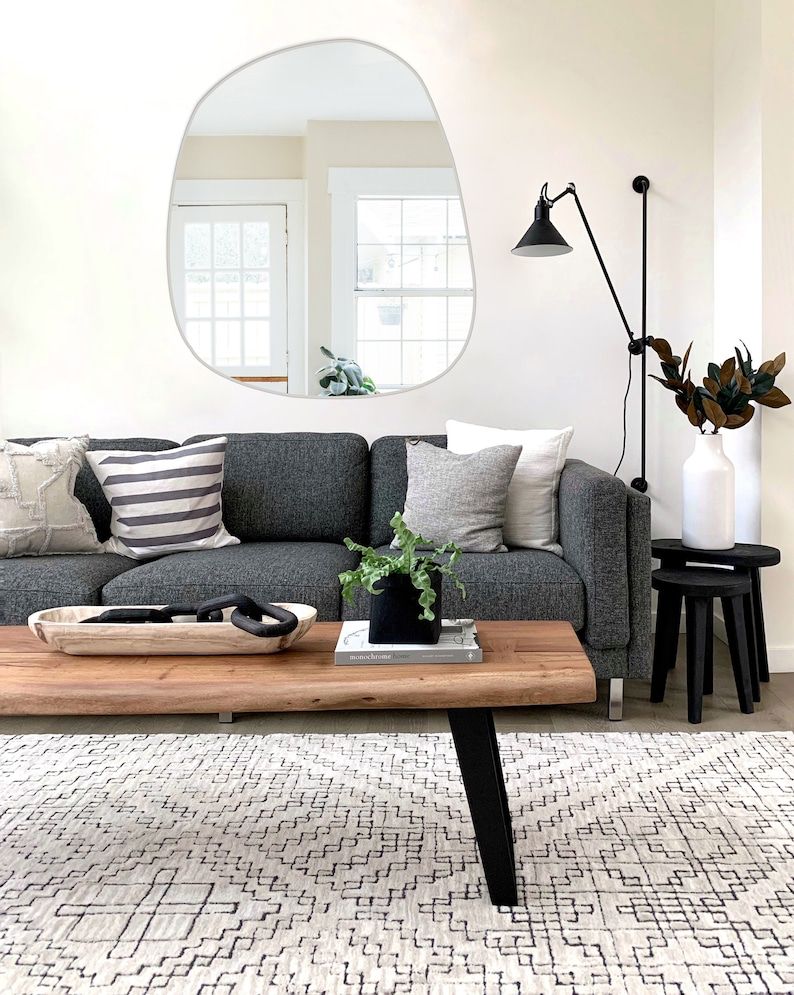 Wide Irregular Mirror - Handmade Asymmetrical Wall Mirror